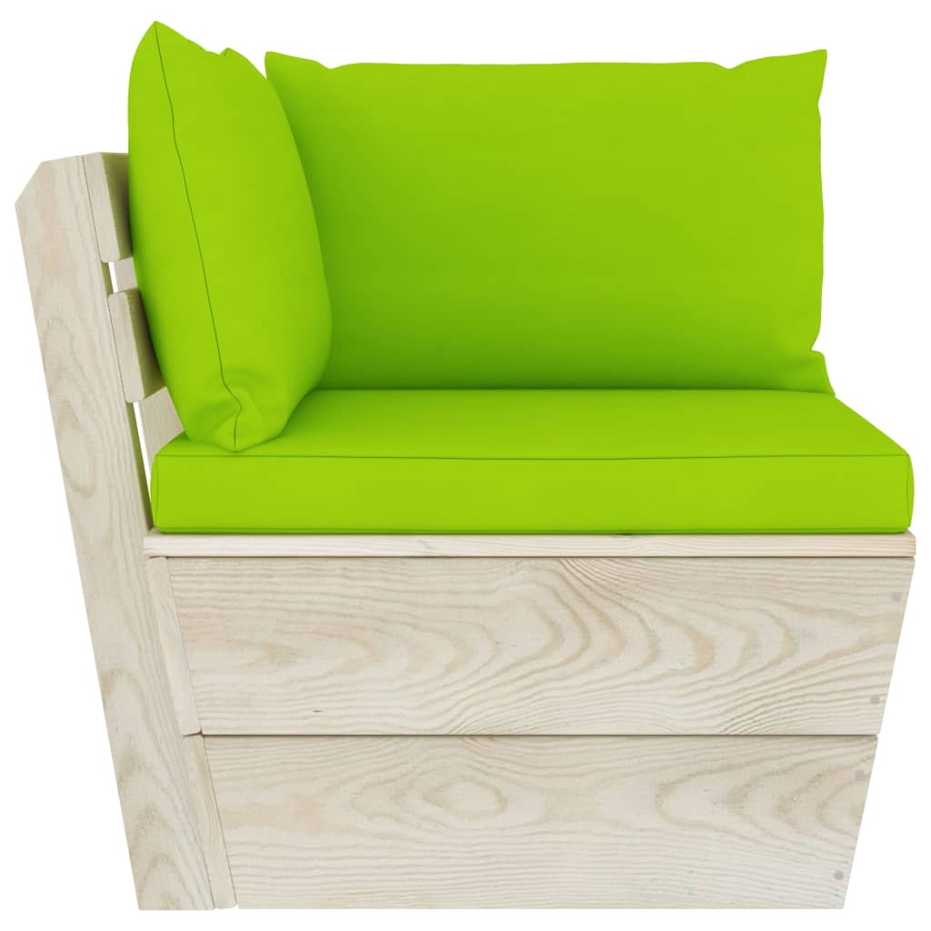 Garden Pallet Corner Sofa with Cushions Impregnated Spruce Wood