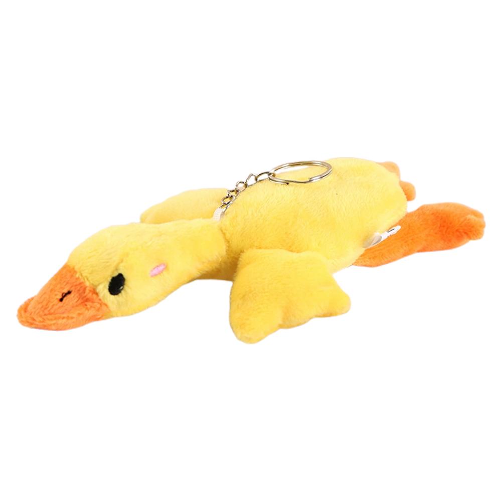 1PC Cute Duck Goose Plush Keychain Soft Stuffed Animal Pendant Fluffy White Goose Toy Kids Birthday Gift Keyring