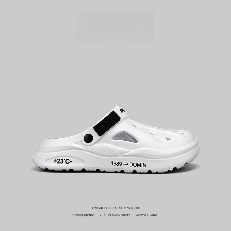 

Классические летние мужские тапочки-сабо, дышащая садовая обувь, удобные пляжные тапочки, домашние тапочки, нескользящие тапочки 44 белый