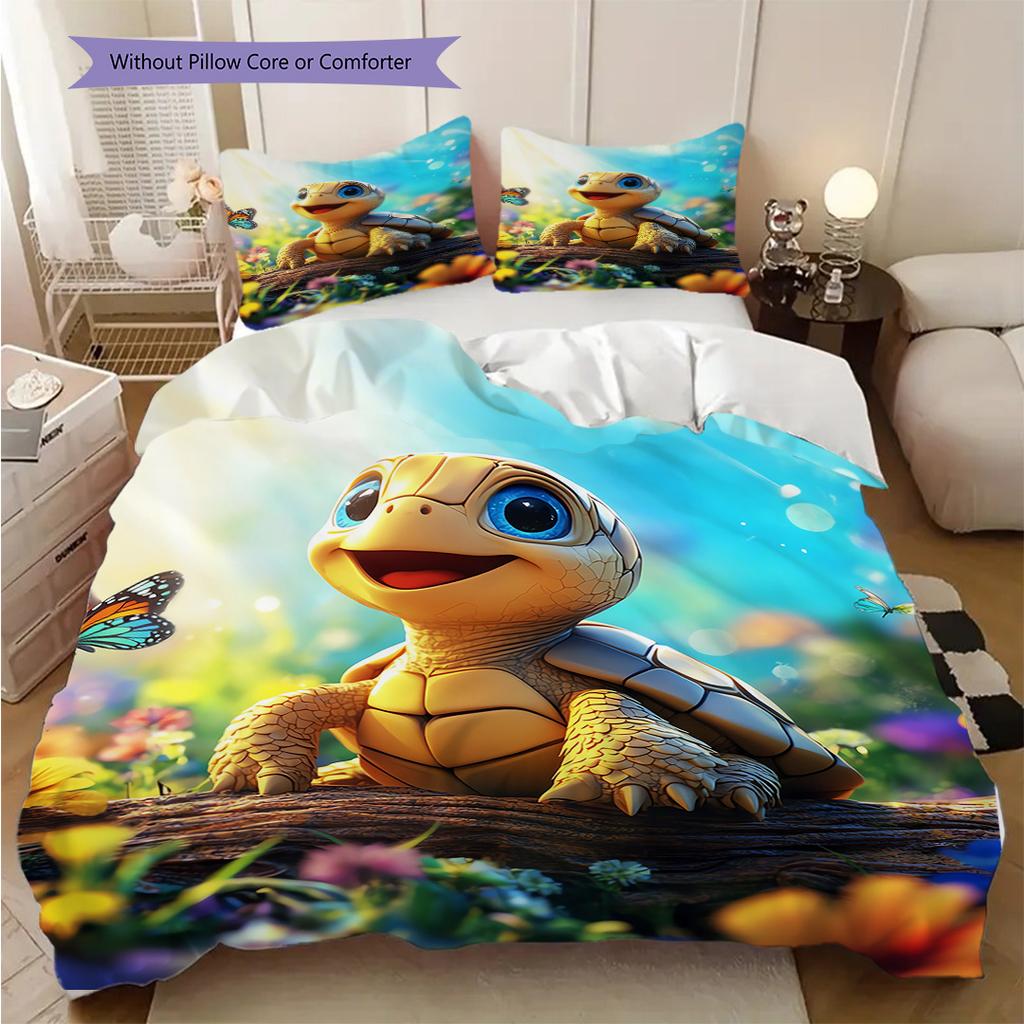 Juego de Colcha con Estampado de Carey Funda de Colcha Funda de Almohada Decoración del Hogar Regalo de Cumpleaños (1 * funda nórdica + 2 * fundas de almohada, sin núcleo)