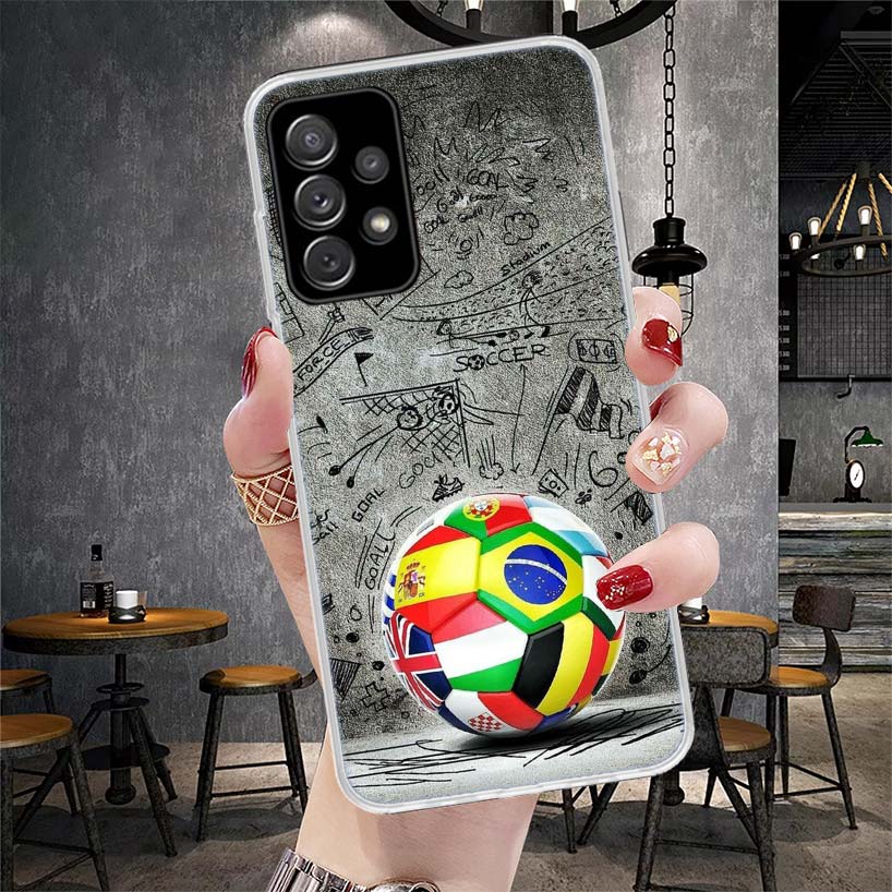 Football Soccer Ball Design Phone Case For Samsung Galaxy A12 A22 A32 A52 A72 A02S A51 A50S A71 A70 A31 A20S Note 20 Ultra S10 A