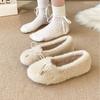 Gentle Fairy Wind Fluffy Shoes Female Outer Wear 2025 Autumn and Winter New Korean Version Cotton Shoes Flat-bottomed Velvet Doudou Shoes