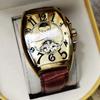 Men'S Mechanical Watch Waterproof Wine Barrel Type Hollow Belt Men'S Watch Personality Social Guy Watch Men