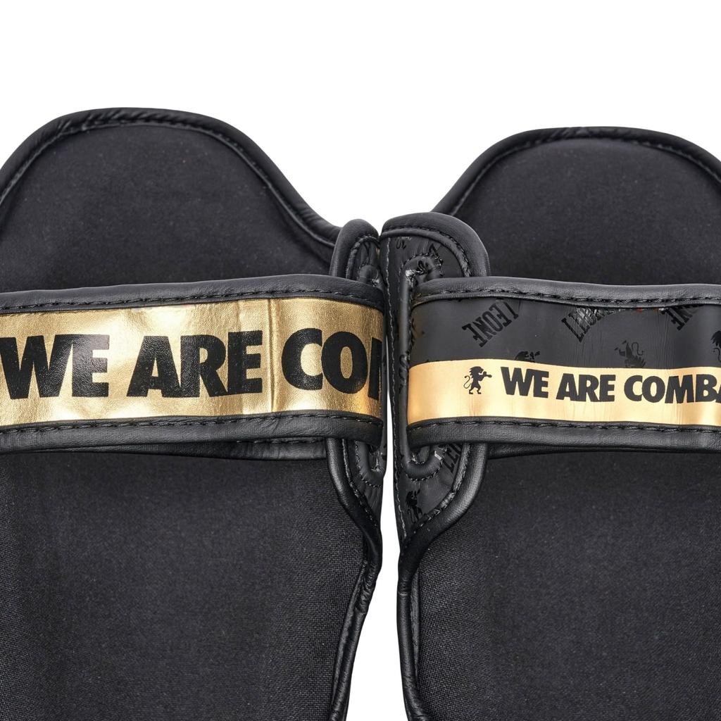 LEONE 1947 Bojové sporty Kickbox MMA Chrániče holení Unisex FULL chrániče nohou s EVA gelovými vložkami M PT177 [DNA PROTECTION] & Velikost/Černá [Originální]