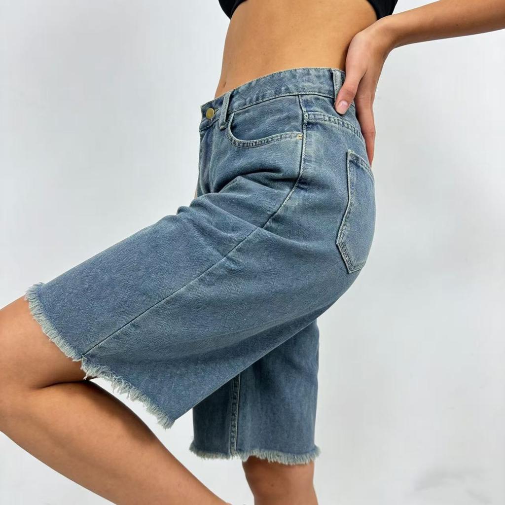 Women's Color Jeans Stretch Slim Fit Distressed Denim Shorts