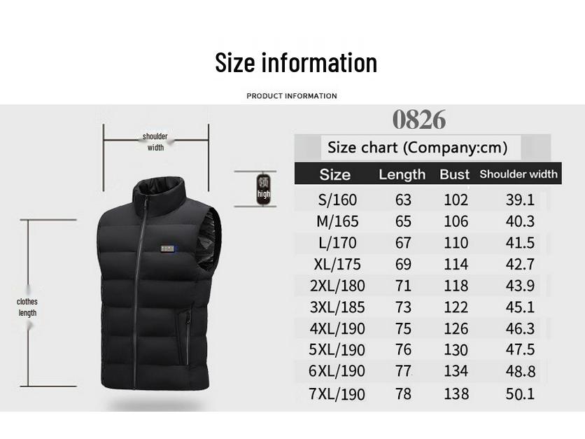 Vestă inteligentă încălzită unisex: Căldură Electrică USB de Iarnă