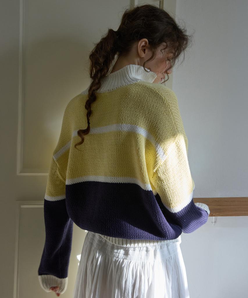 Opeundoeoseutyudio Color Block Knit Navy