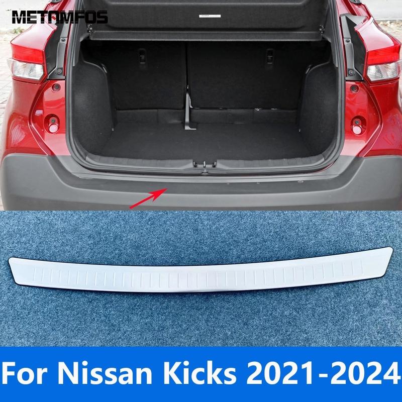 Car Accessories For Nissan Kicks    2024 Exterior Rear Trunk Bumper Foot Plate Tailgate Door Sill Scuff Guard Plate