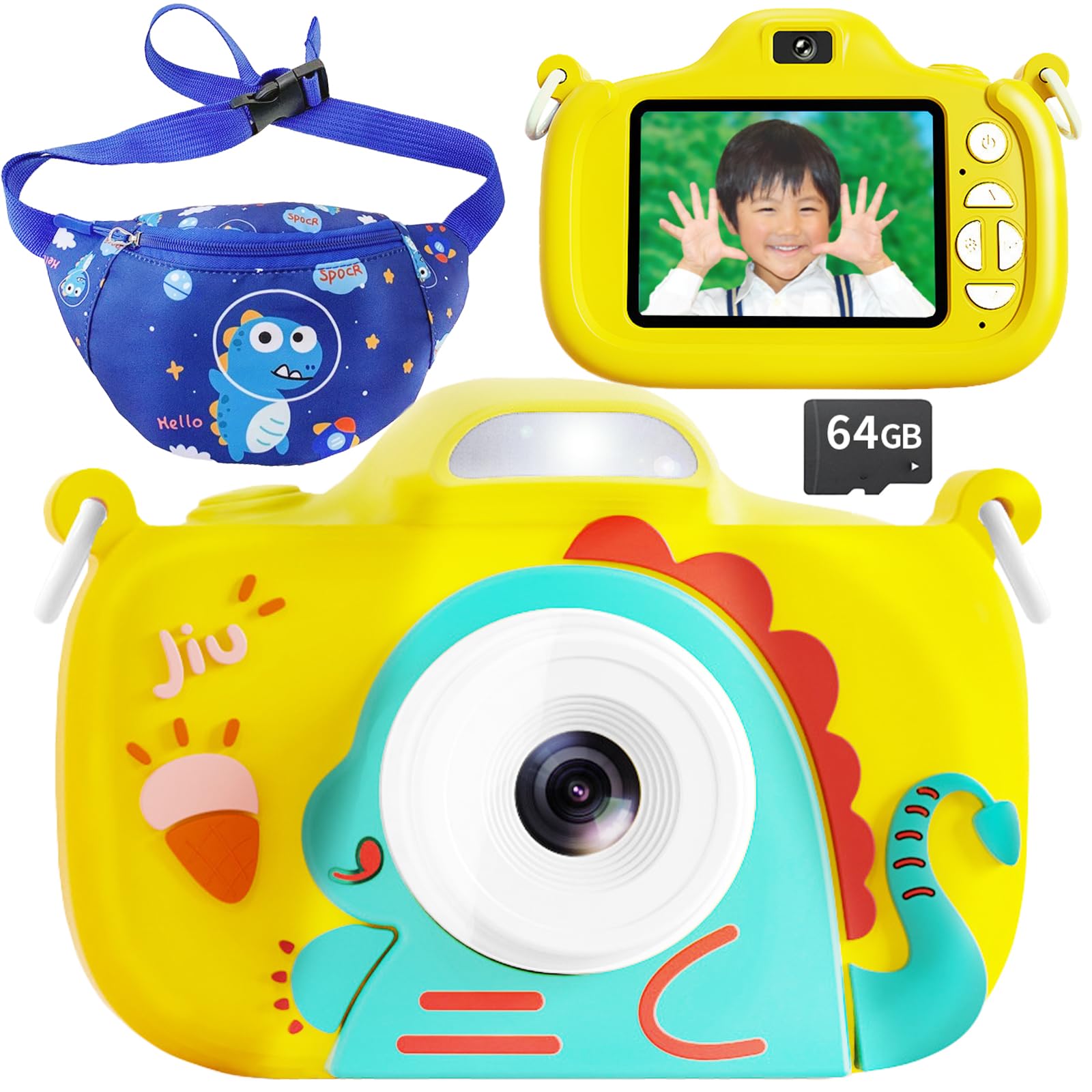 

Kids Camera Toy with Japanese Instruction Game Music 8x Perfect Gift for Boys and popoma Single [Japanese Company] Flash, 64GB, Pouch, Manual, Light,