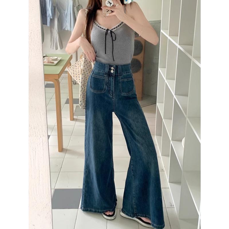 

Autumn 2024 Elastic High Waist Wide Leg Women s Jeans 3XL