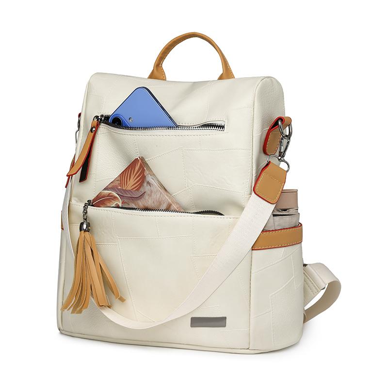 Damryggsäck i retrostil Ryggsäck med stor kapacitet Multifunktionell axelväska