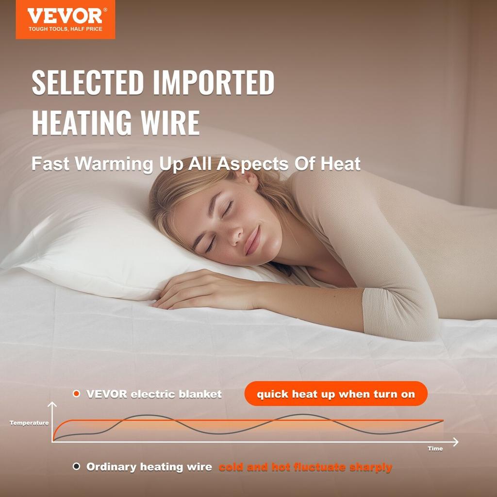 Heated Mattress Pad 150 X 80 Cm Electric Bed Warmer with Timer Auto Off