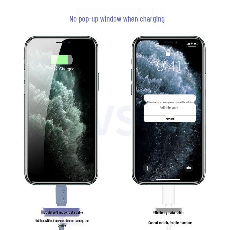 3m Liquid Silicone 3-in-1 Fast Charging Cable: Compatible with Apple, Android, Type-C