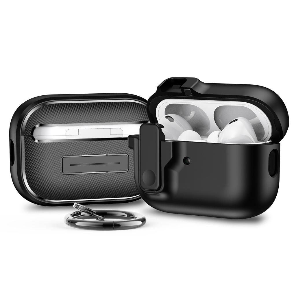For AirPods 4 /AirPods 1/2/3 AirPods Pro 2 Generation 2nd 1st Case Secure Lock Clip Hard Shell Case Cover with Keychain