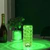 LED crystal touch night lamp for desk, diamond, rose colored, remote control