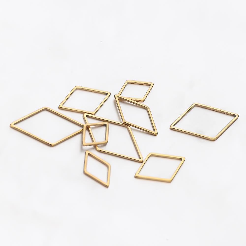 20pcs Stainless Steel Rhombus Charms for Bracelet Connector Necklace Pendants Handmade Earrings DIY Jewelry Making  Accessories