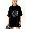 Oversized T Shirt Black Horse Girl With Heart And Horse Design For Casual Wear