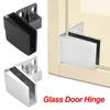 1 Pair Glass Door Pivot Hinge Zinc Alloy Self-Closing Glass Door Hinge No Cupboard Showcase Drilling Frameless Glass Door Clamp
