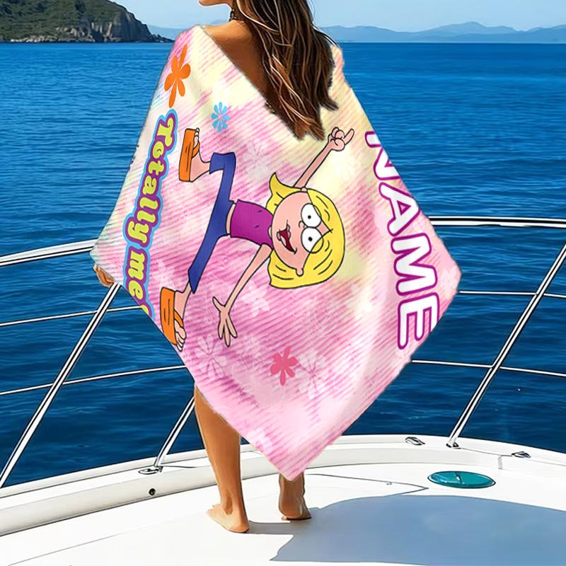 1pc Lizzie McGuire Y Sus Locuras2 Beach Towel with Custom Name, Beach/Swimming/Bath/Picnic/Camping Towel, Suitable for Seaside Beaches