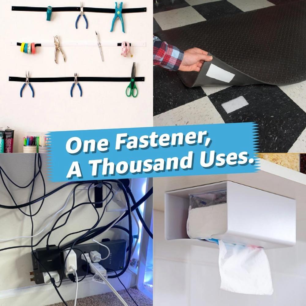 20PCS Self-Adhesive Hook and Loop Strip, Adhesive Back Tape Fasteners Heavy Duty Mounting Strip Suitable for Home or Office Use