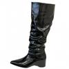 2025 autumn and winter new pointed fashion tall tube inner thick heel thin western knight boots