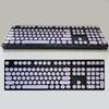 Clavier Mécanique Rétro Rose Touches Rondes Cristal ABS 87/104/108 Personnalisé Violet Transparent Petit Ensemble Complet