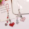 Sparkling Heart Charm Pendant Chain Hanging Decoration for Keys Bag Purse