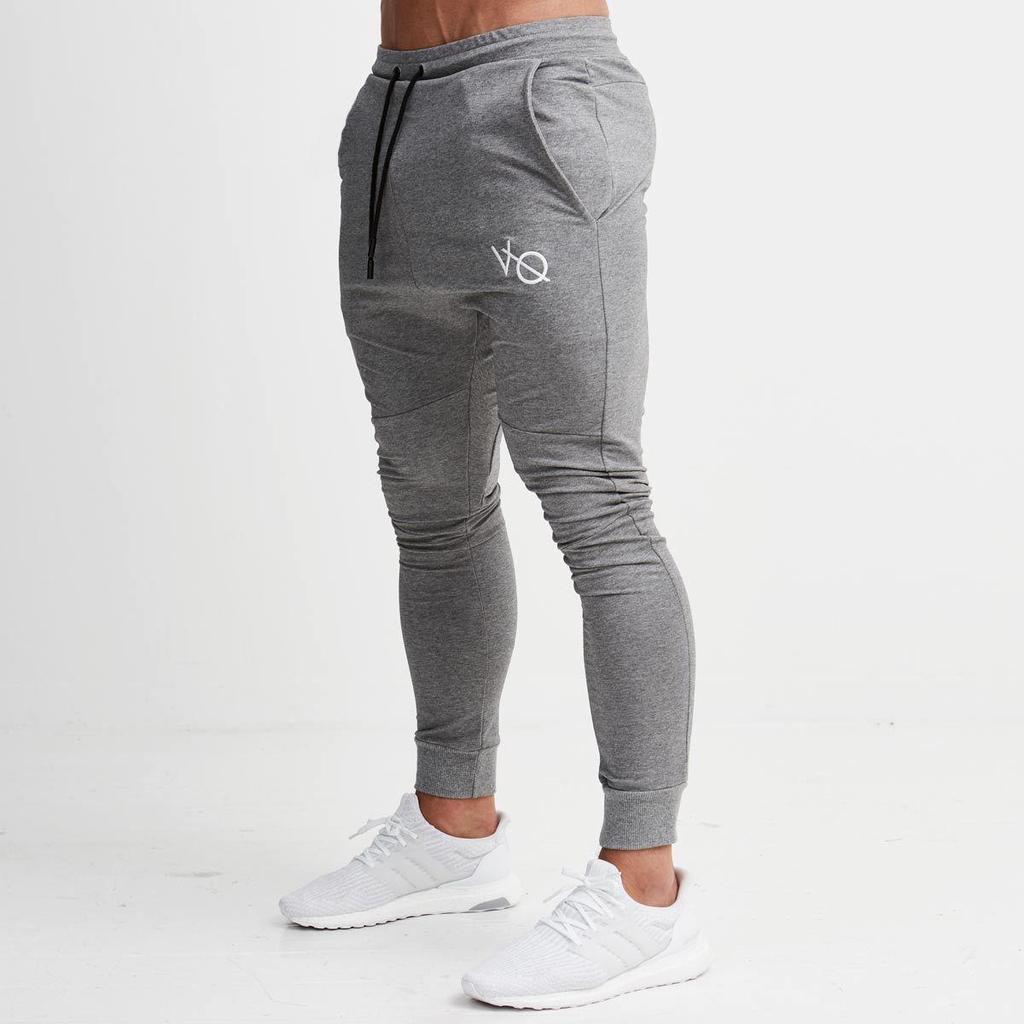 Męskie Wiosenno-Jesienne Spodnie Slim Fit Fitness Długie Spodnie Bawełna Stretch Sportowe Spodnie do Biegania