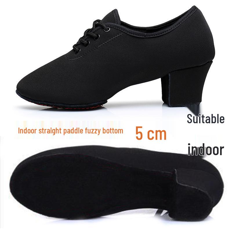 Women s Oxford Cloth Latin Dance Practice Shoes - Medium Heel, Soft Sole 36