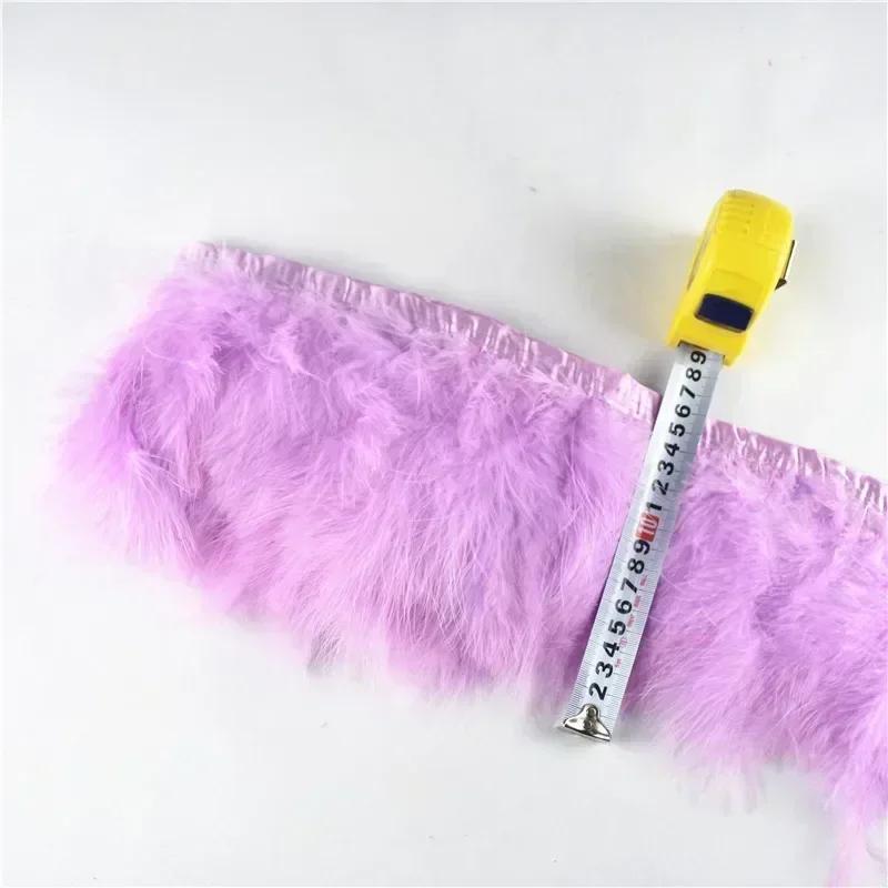 2Yards/lot Natural Fluffy Marabou Feather Trims Fringe 6-8inch Turkey Feathers for Crafts Ribbon Boa Clothing Wedding Decoration