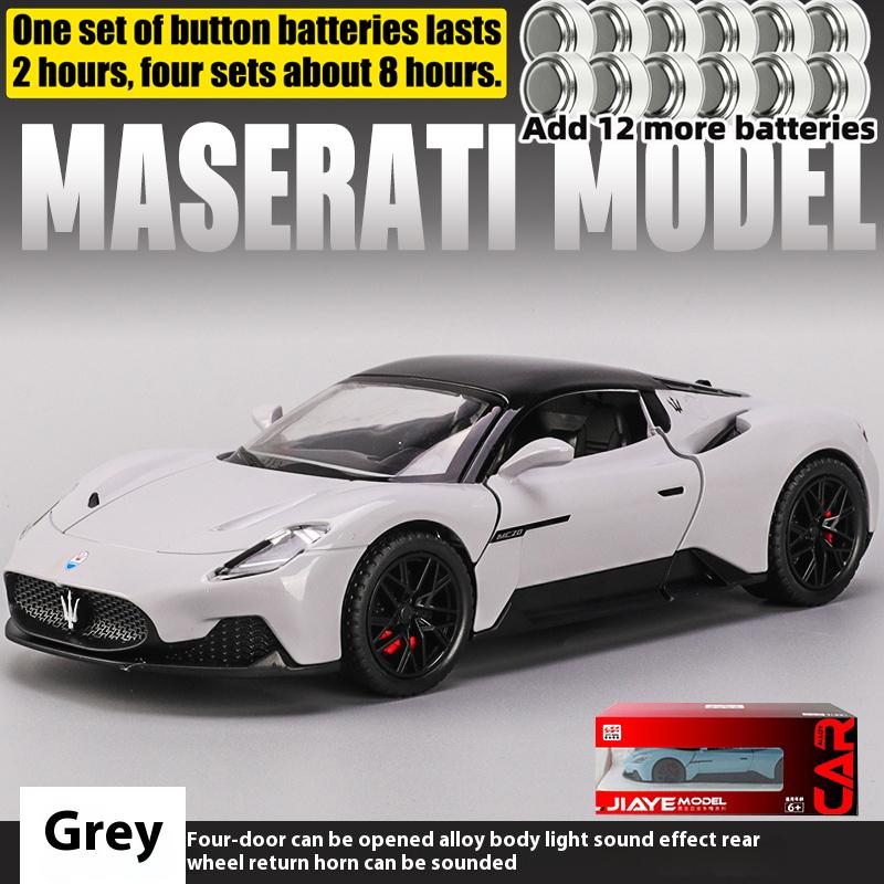 Simulation 1:22 Maserati MC20 Super Car Alloy Deicast Metal Model Sound & Light Desktop Collection Decorative Gift Boys Display