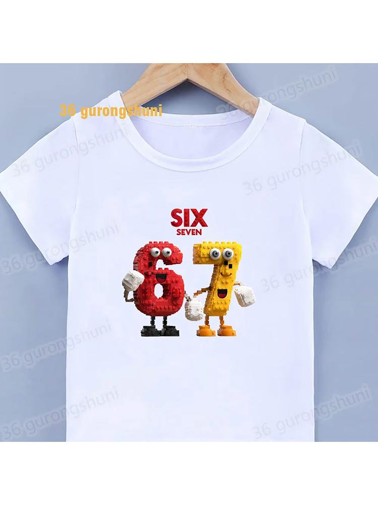 Kids Building Block Monster 67 Graphic TShirt Soft Cotton Game Wear for Boys  Girlsdf0140