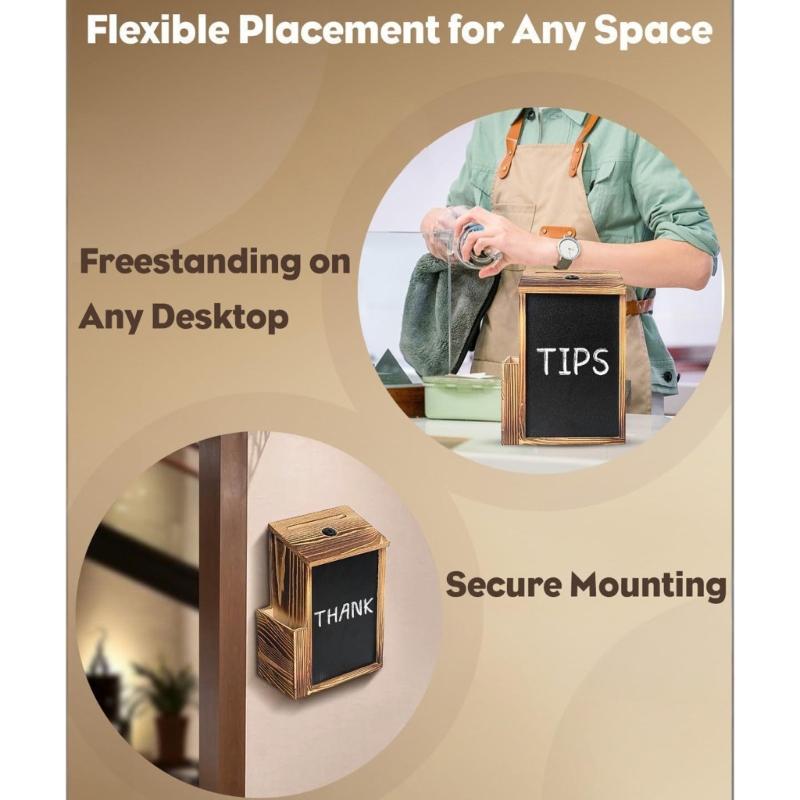 Wooden Mailbox Featuring Detachable Chalk Panel And Security Mechanism For Donations Feedback Office School Church