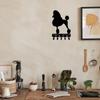 Poodle Key Holder for Wall - Small 6 Inch Wide with 5 Hooks - Iron Crafts Wall-Mounted Coat Rack Organizer Iron Art Décor