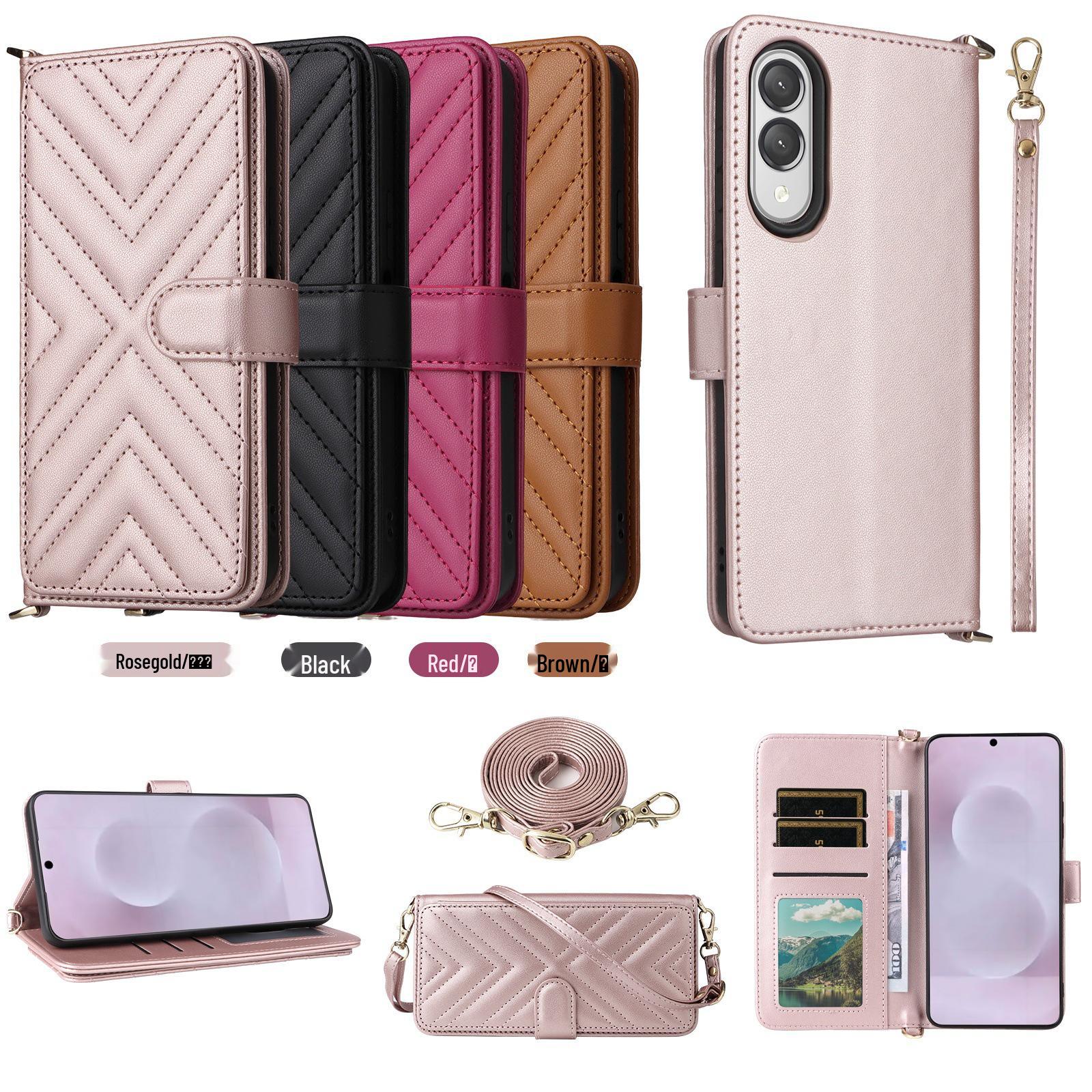 

Кожаный чехол-книжка для телефона Samsung Galaxy S25 Edge With Lanyard