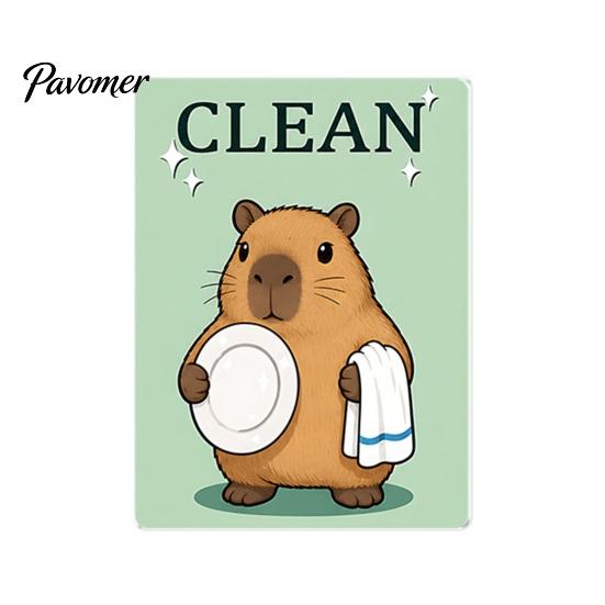Cartoon Fridge Magnet Clean Dirty Dishwasher Magnet, Acrylic Animal Sign, Status Reminder Double-Sided & for Kitchen Decoration Sign