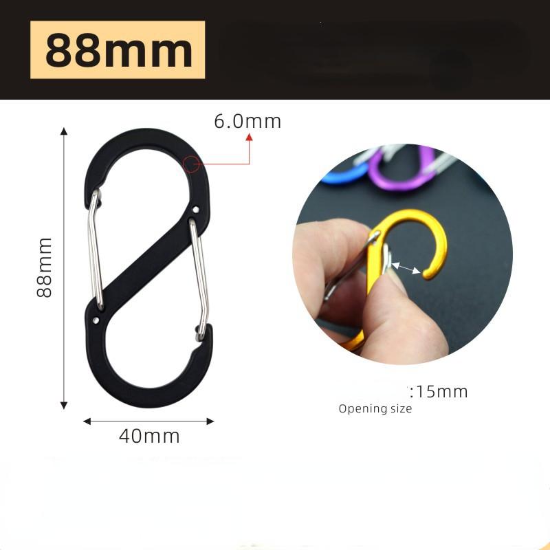 

Пряжка S-типа для альпинизма, рюкзак с 8-значной пряжкой, быстроподвесной рюкзак из алюминиевого сплава, многофункциональный крючок с пряжкой для кемпинга, кемпинга, EDC L