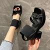 Fashion Shoes for Women 2025 High Quality Elastic Band Women's Platform Sandals Summer Dress Sandals Woman Heeled Sandals
