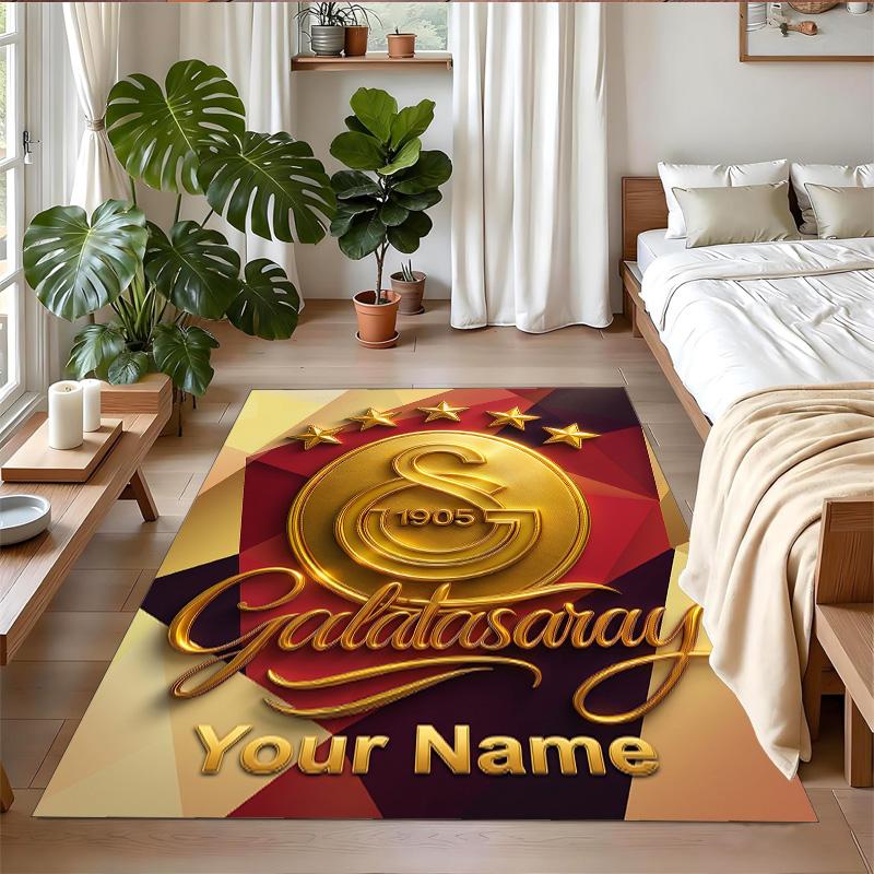 Crystal Velvet Rug Custom Name Text, Soft Non Slip Floor Mat Home DecorGalatasaray FC