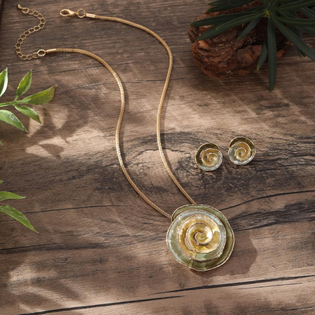 Neuer Emaillefarbverlauf Unsterbliche Blume Ohrstecker Anhänger Set, Damen High-End Bankett Ohrringe Halskette