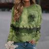 Women's Long Sleeve Crewneck Sweatshirt with Halloween Print for Casual Comfort