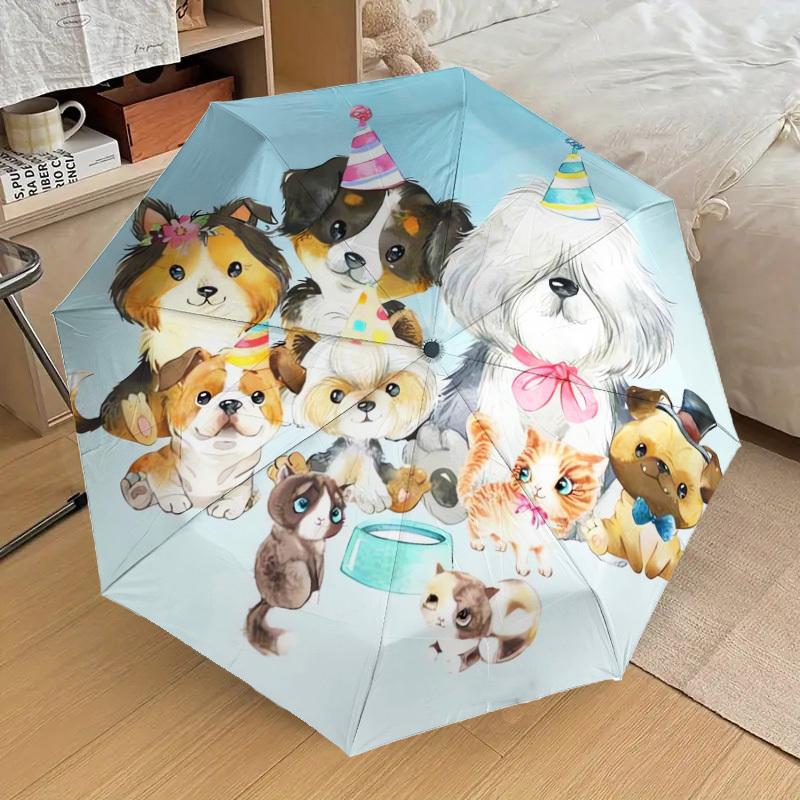 1 st Partyvalpar Mönster Liten Rese Kompakt Vindtät Paraply, Automatiskt Fällbart Paraply, Automatisk Öppning/Stängning, Gåva-82