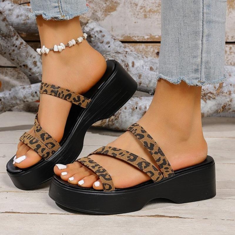 

Fashion Shoes Female 2025 Brand Open Toe Women s Sandals Fashion Outdoor Leopard Print Casual New Plus Size Open Toe Platform Slippers 43
