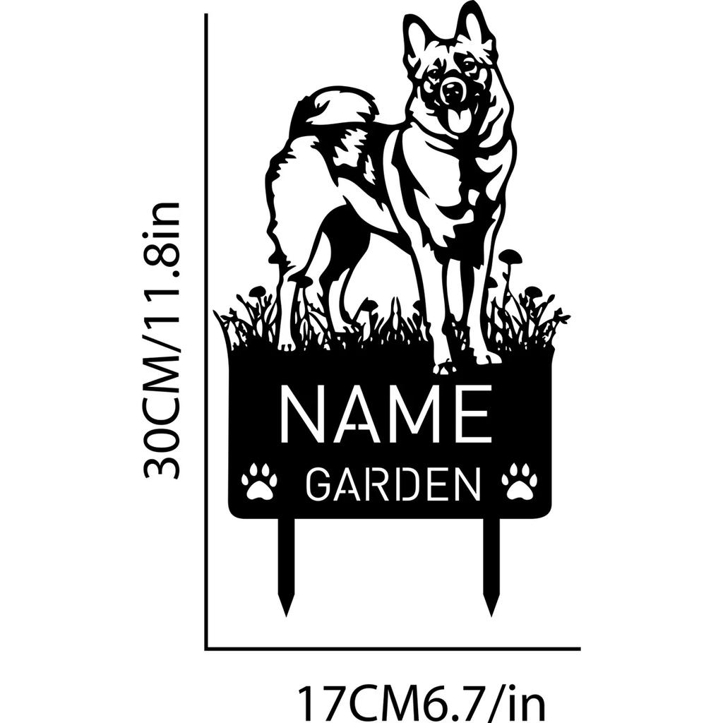 Custom Norwegian Elkhound Metal Garden Stake Personalized Pet Memorial Grave Marker Sign Remembrance Dog Loss Gift