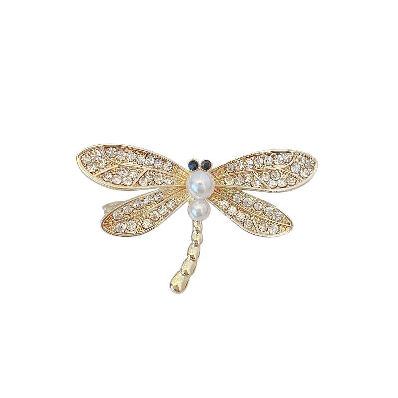 Alloy Cute Dragonfly Anti-glare Brooch, High-end and Niche Design, High-end Pin, Versatile and Elegant Rhinestone Brooch