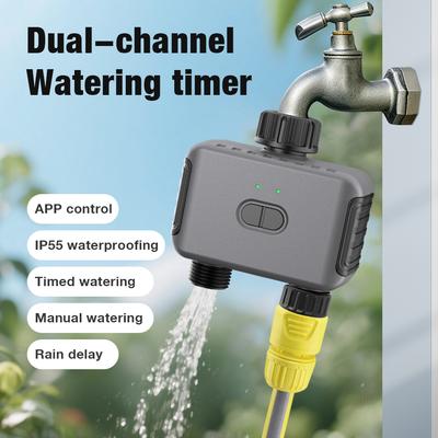 Tuya Smart 2-Outlet Water Timer Automatic Garden Irrigation System Alexa Google Support