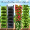 1PC Vertical Wall-mounted Plant Planting Bag, Balcony Greening Flower Growth Tree Planting Bag, Square Wall Multi-mouth Felt Planting Bag