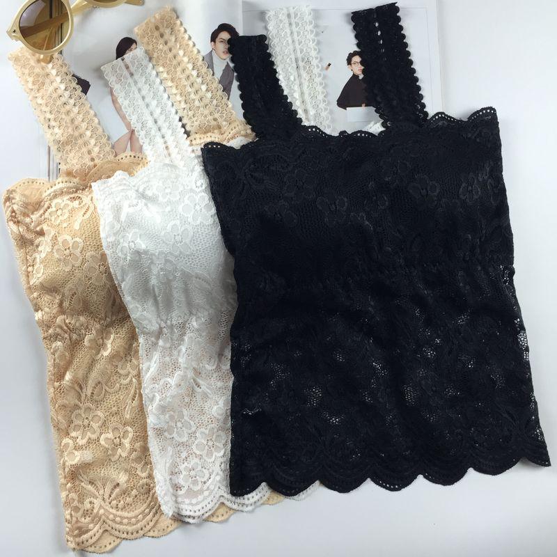 Korean Style Lace Padded Women's Tube Top Camisole