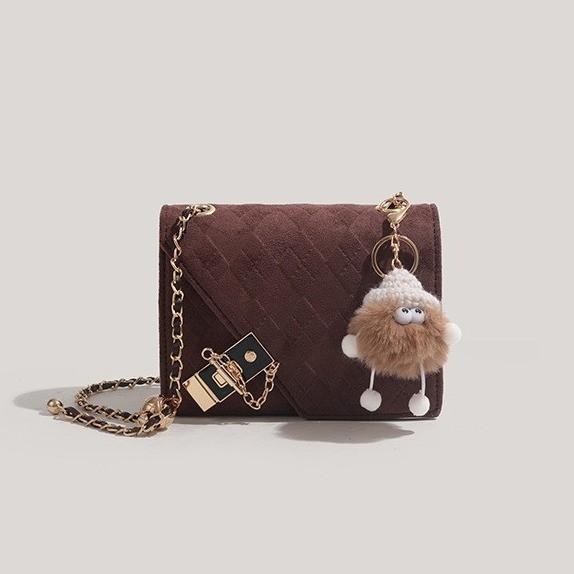 IELGY Small Square Bag Green Rhombus Premium Shoulder Chain Crossbody Bag