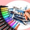 12-60 Colors Double Headed Art Drawing Notebook Pen Painting Pen Color Marker Pen Brush Tip 1-2mm Fine Tip Calligraphy Painting